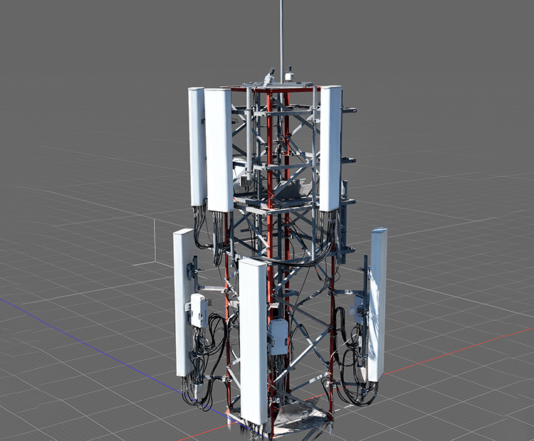 gemelo digital antena telecomunicaciones drone